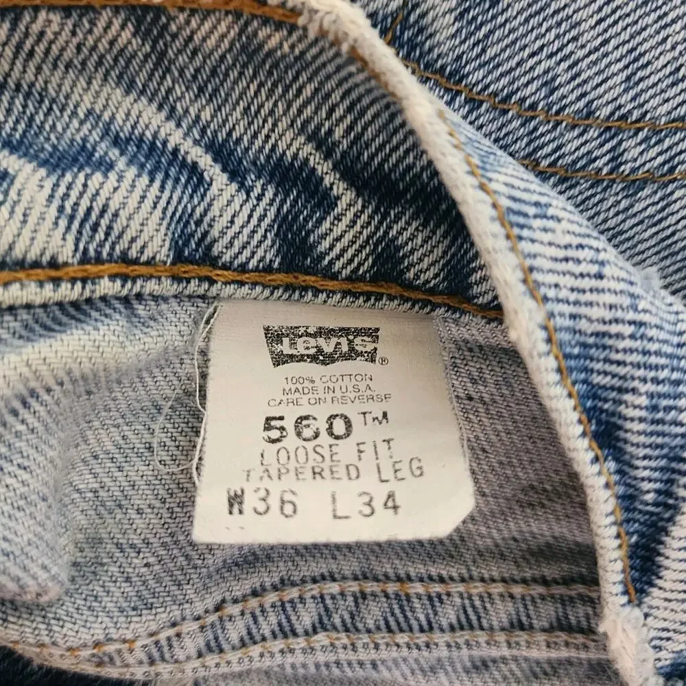VTG 90s 1994 Levi’s 560 Orange Tab Jeans Men 36x34 Loose Tapered Made In USA